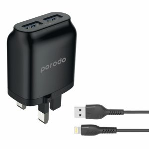Dual USB Wall Charger 2.4A with Improved Version PVC Lightning